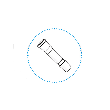 Borosilicate glass adapter for connection